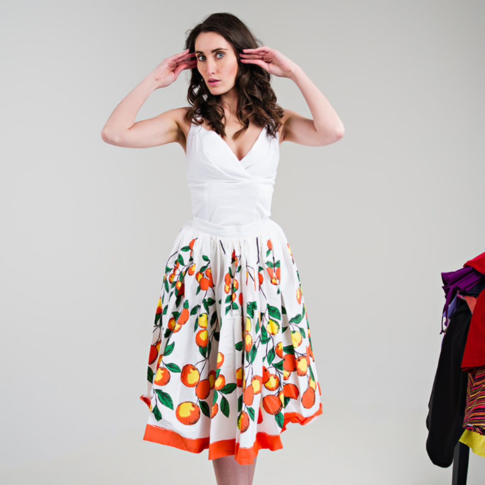 Jenny Skirt in Orange Print